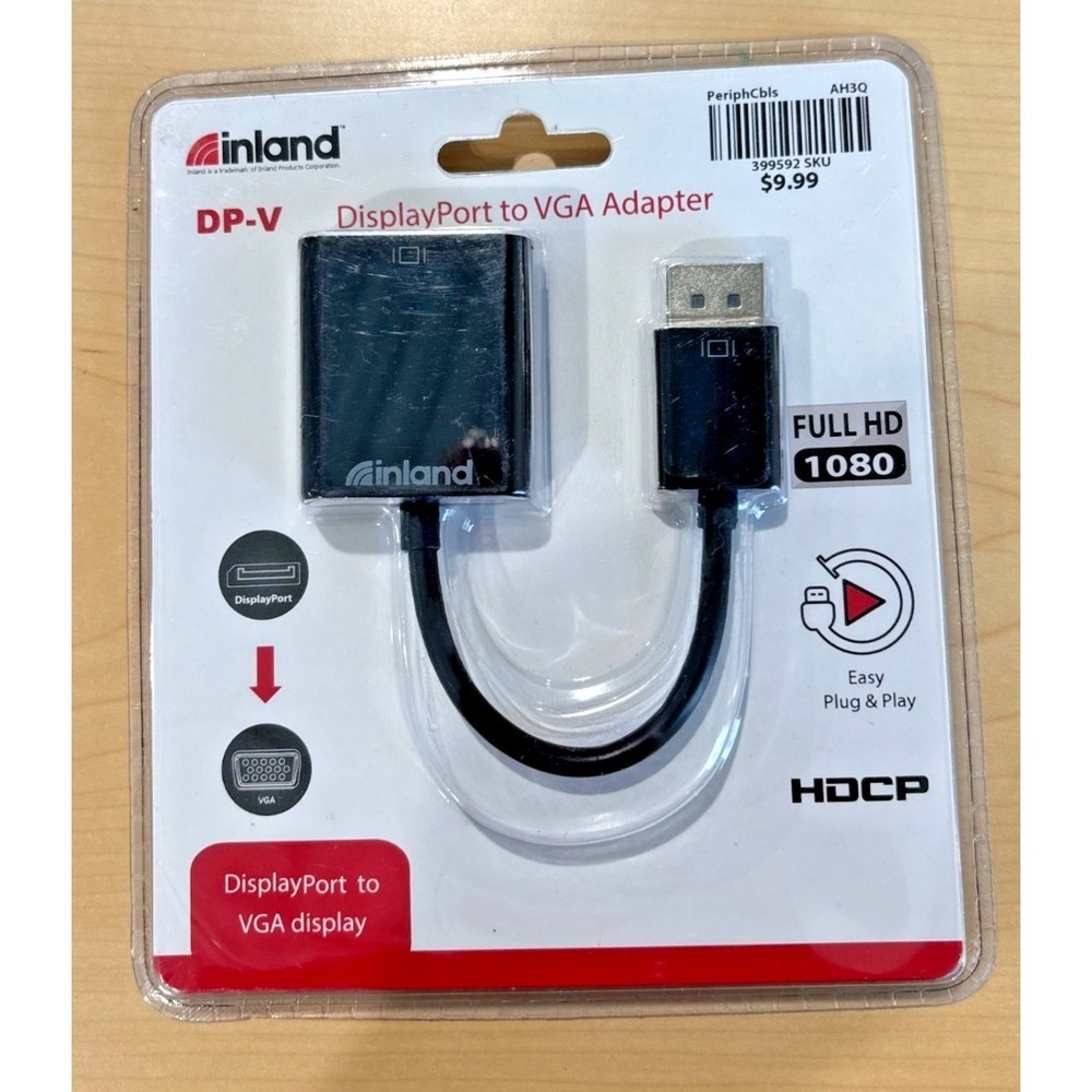 NIB Inland DisplayPort‎ to VGA Adapter